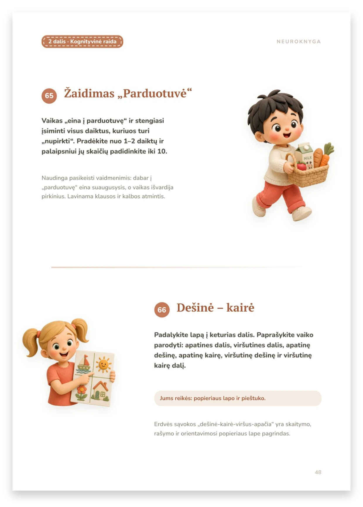 Žaidimas „Parduotuvė“, Dešinė – kairė